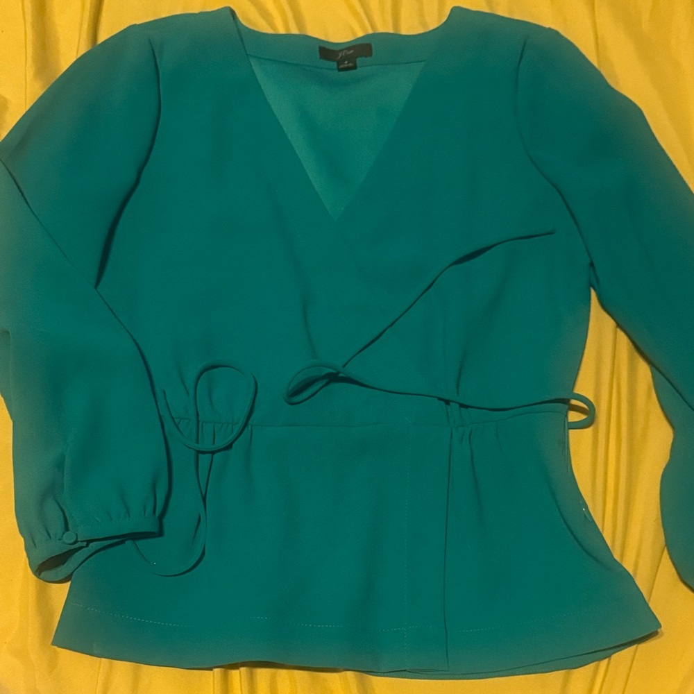 J CREW GREEN BLOUSE SIZE 4